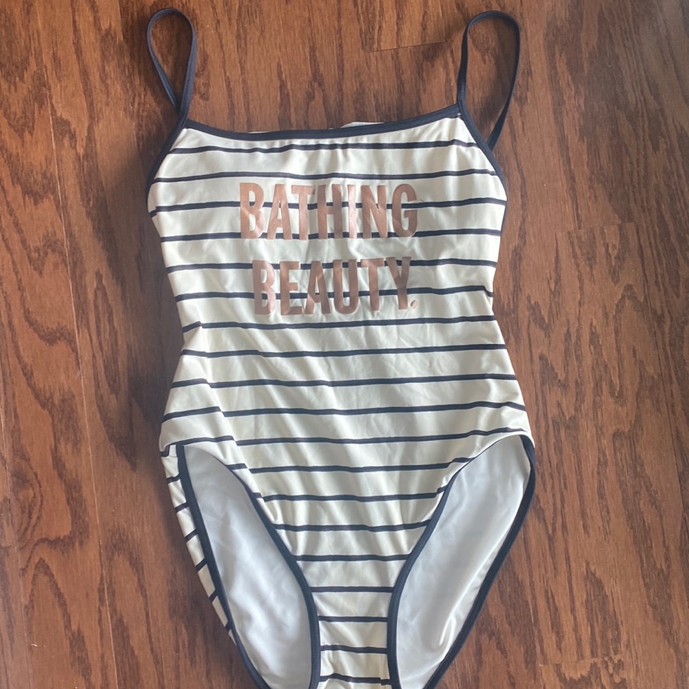 Kate Spade Bathing Beauty Horizontal Stripe One Piece Bathing Suit